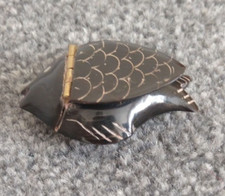 Vintage Black Horn FISH SNUFF