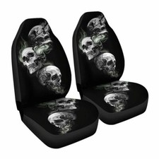 Front Car Seat Covers Skull