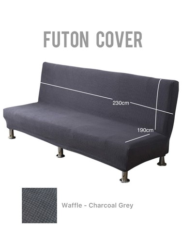 Futon sofa cover grey waffle - cover,