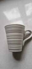 Sophie Conran Portmeirion Small White Ribbed Conical Mugs x 5