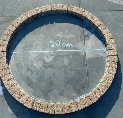 140cm circle ring brick grass
