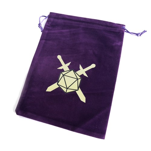 Large dice bag purple - large, velvet