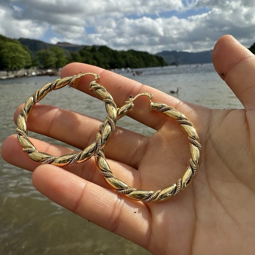 18k gold creole chunky hoop - creole,