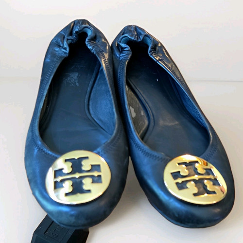 Tory burch black leather - black, logo