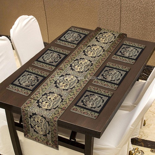 Brocade peacock coffee table - brocade,