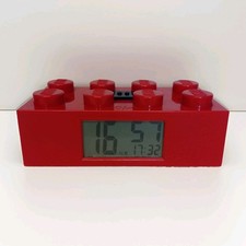 Lego Red Brick Alarm Clock 2010 Tested & Working Collectable Battery Powered