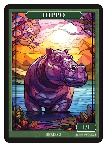 Hippo stained glass - hippo,