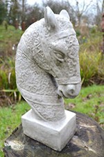 Horse head stone home or garden ornament Ming oriental aged terracotta style