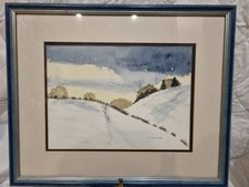 Original Watercolour – “Winter Landscape” – Signed S. Hawkins – Village Gallery