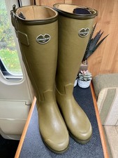 Le Chameau Chasseur Leather Lined Wellingtons UK 7 Calf 41 Excellent.