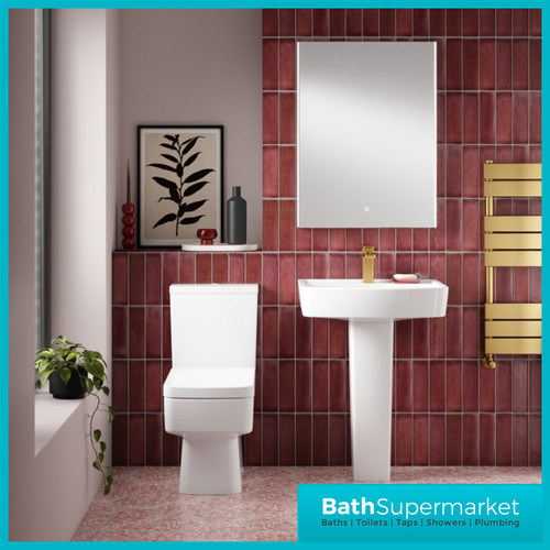 Square white close coupled - square,