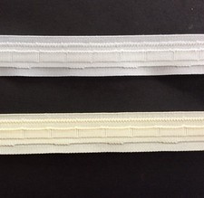 Roman Blind Tape/Single Sew/Ivory/18mm Wide/Woven Pockets/10mt Piece