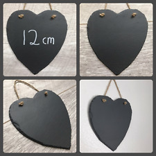 Handmade slate hanging heart chalkboard blackboard shabby chic weddings 12cm