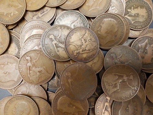 Predecimal old penny 1d - predecimal,