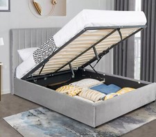 Ottoman Storage Gas Lift Up Single Small Double 4FT6 King Size Fabric Bed Frame