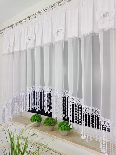 Elegant white lace curtain - elegant,
