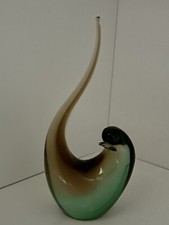 Stunning Sommerso Glass Bird, Mid Century, Handblown, Murano Style And Quality