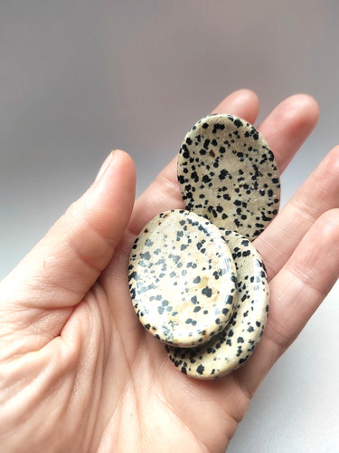 Dalmatian jasper worry stone - worry,
