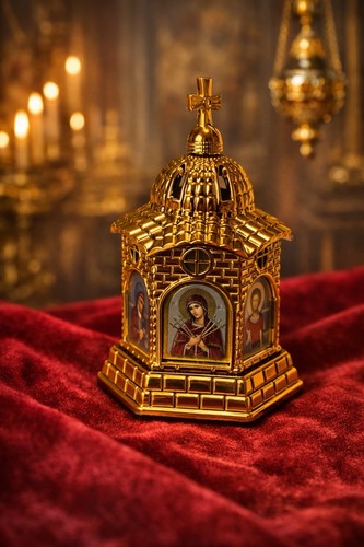 Orthodox myrrh container gold - myrrh,