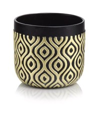Gold & Black Flower Pot