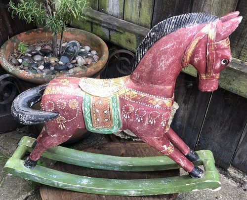 Vintage wooden horse indian - horse,