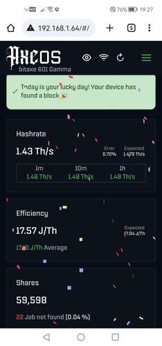 Btc solo miner bitaxe gamma - solo,