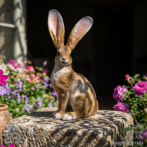 Sitting hare rabbit - rabbit, sculpture