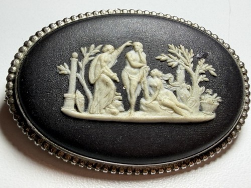 Wedgwood black basalt - basalt, brooch