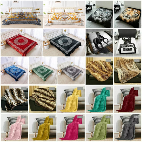 Faux fur fleece throw - faux,