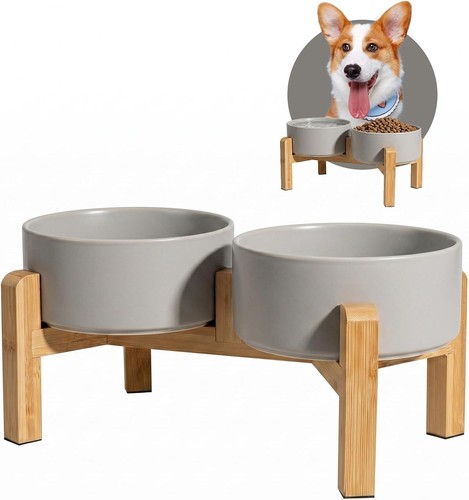 Elevated dog bowls set - dog,