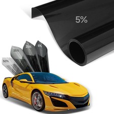 5% 75CM x 6M CAR WINDOW TINT FILM KIT TINTING SUPER DARK BLACK LIMO UK