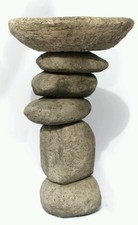 Cairn Stone  bird bath / bird feeder. 