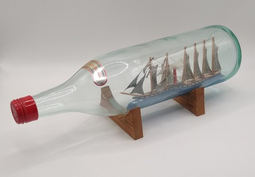 Vintage ship bottle glass - ship,