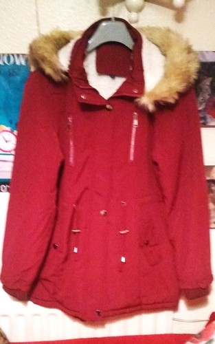 Red winter parka jacket