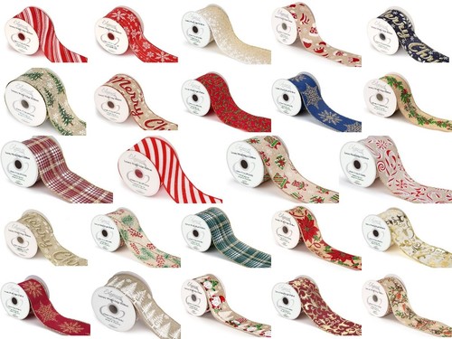 Christmas wired ribbon - ribbon, width