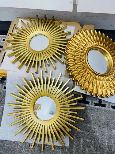 Set gold sunburst - 3, round