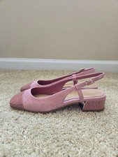 Donald Pliner Davina slingback sandals womens 7M pink suede block heel