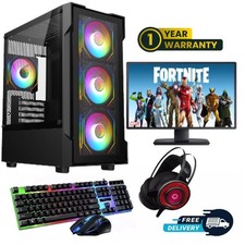 Fast Gaming PC Computer Bundle INTEL Core i5, 16GB, 1TB & 128GB SSD GT730