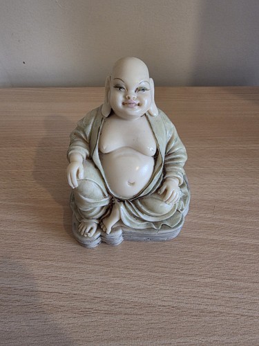 Buddha figurine green robe - green,
