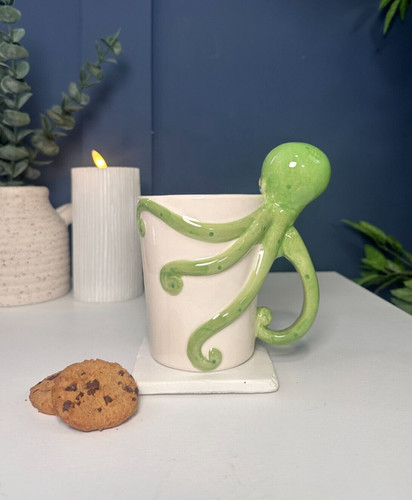 Hand painted ceramic - painted, octopus