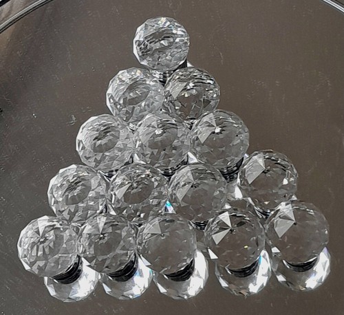 Faceted clear crystal ball - 15,