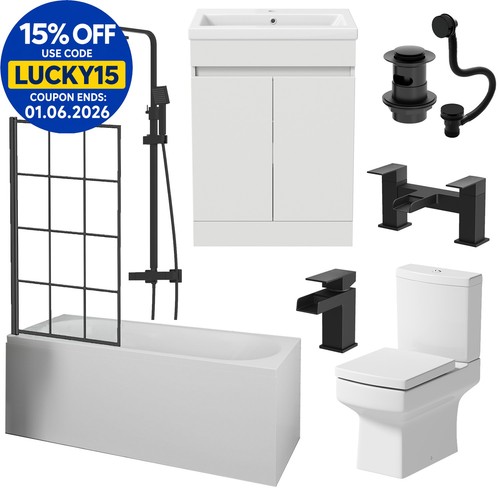 Complete bathroom suite - bathroom, black