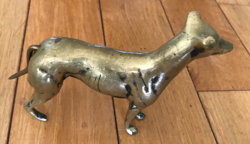 Vintage large brass greyhound - large,