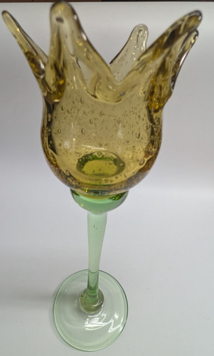 Green yellow bubble - glass, hand