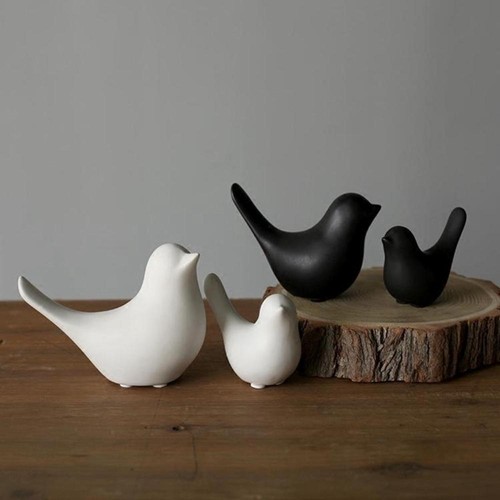 Ceramic bird figurine nordic - bird,