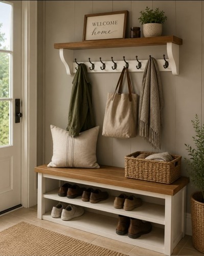 Coat rack shelf handmade wall - coat,