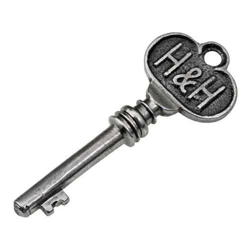 Antique key initials - antique, h&h