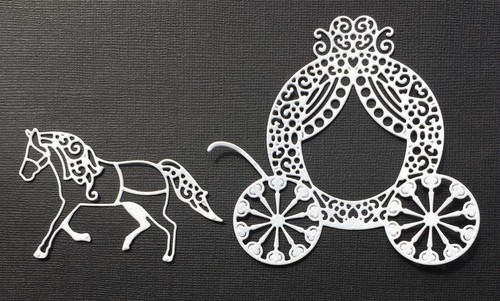 Horse carriage die cuts - horse, &