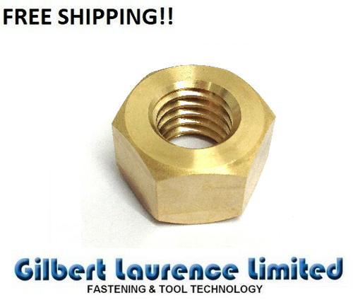 Solid brass full hexagon nuts - brass,