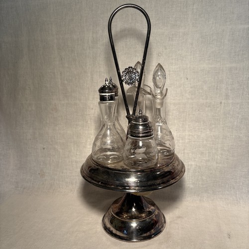 Vintage silverplate cruet - vintage, set